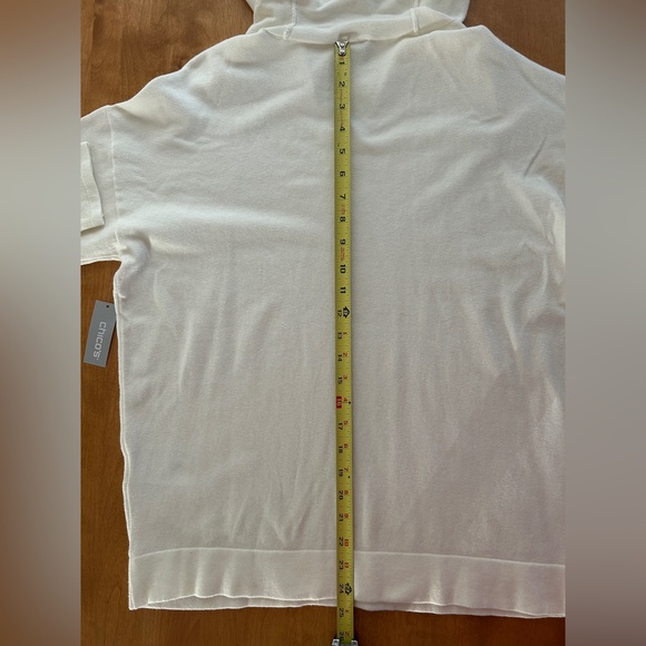 Chico’s Zenergy Cotton Cashmere Cowl Dolman Pullover Sweater. Ecru/Cream Size 1 - Picture 8 of 9